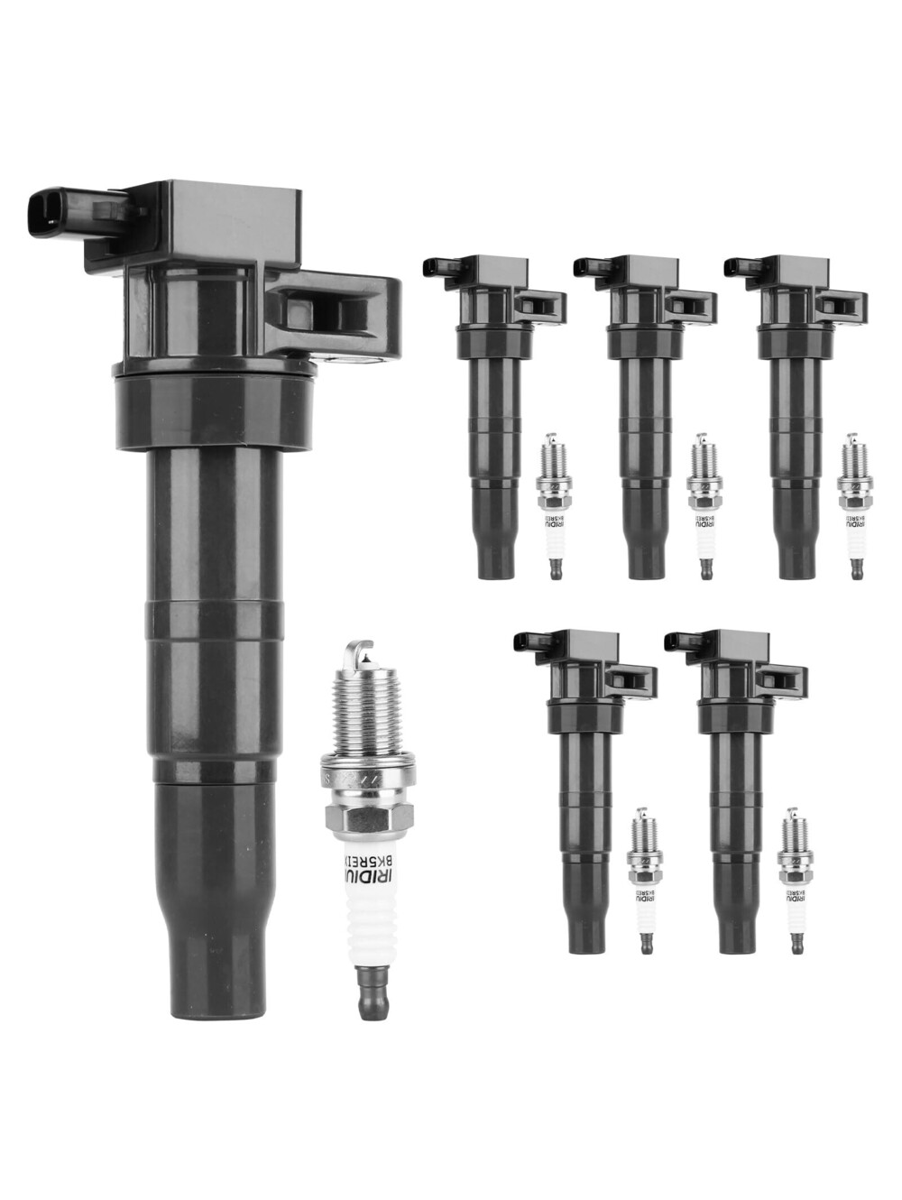 Ridiu 6PCS Ignition Coil and 6PCS Iridium Spark Plugs Set for Enhanced Engine